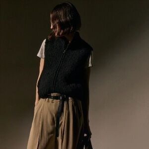 James Perse FULL ZIP SWEATER VEST size0 ultra Soft extra fine merino wool NWT